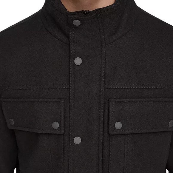 NEW GUESS Wool Blend Water Repellant Jacket Sangria for men 462tn - Picture 2 of 8